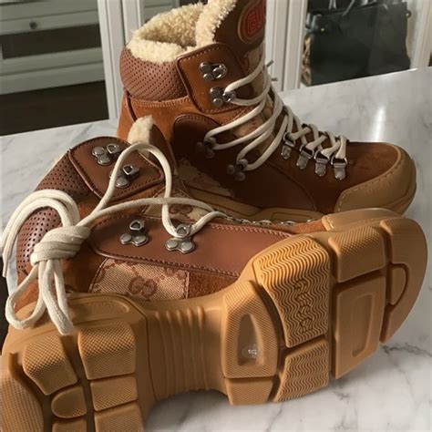 gucci flashtrek shearling-lined hiker boots|Gucci boots customer service.